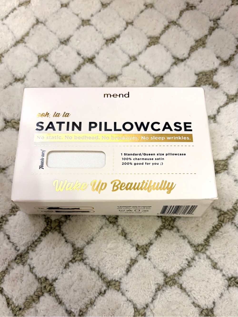 Satin Pillowcase in White - Smooth Charmeuse Sleep Pillowcase